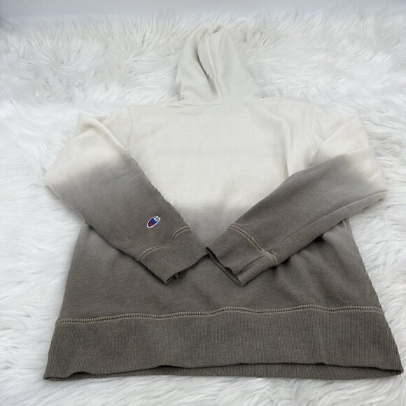 CHAMPION Girl's Medium Dip Dye Ombre Hoodie Beige Tan - Picture 6 of 7